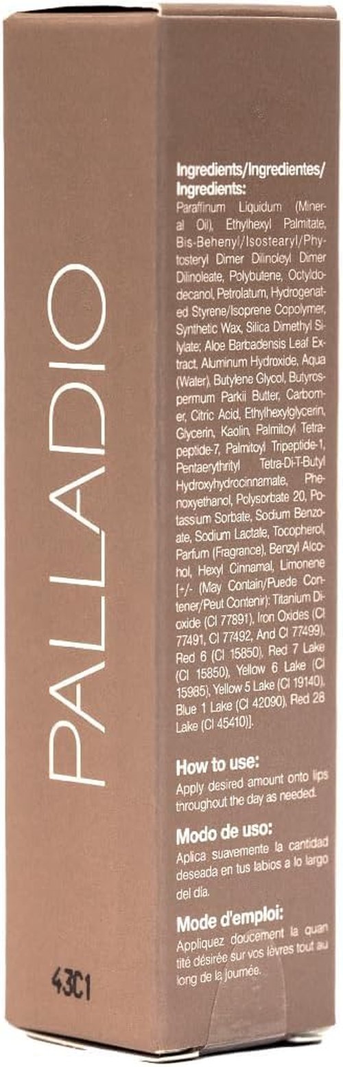 Palladio Butter Balm - Hydrating Lip Balm with Sheer Tint, Aloe, Peptides, Shea Butter, and Vegan Formulation for Instant Moisture, Shine, and Soothing Lip Care, Caramel Glazed