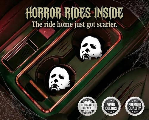 Michael Myers Car Coasters Set of 2 - Halloween Ceramic Absorbent Drink Coasters