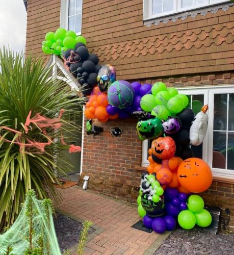 Halloween Balloon Arch Kit - 134pcs Black, Orange, Purple, Green Variations