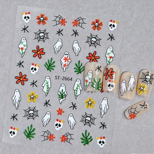 Halloween Nail Stickers Set - Pumpkin Ghost Skull 12 Sheets - Style-01