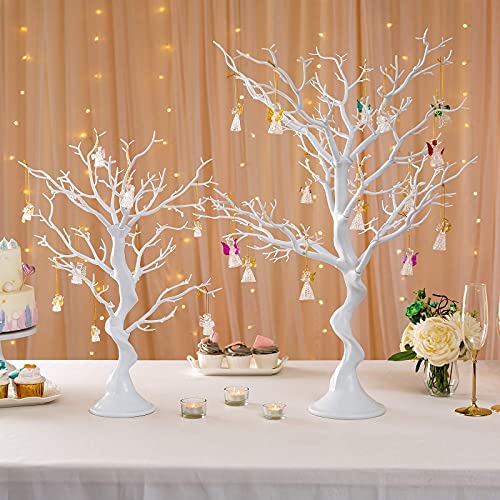 White Fake Tree for Table Centerpiece - 1ft 11in Artificial Tree