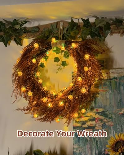 3D Pumpkin String Lights 10Ft Halloween Decorations LED Battery Operated Orange