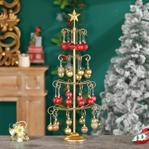 Gold Christmas Tree Ornament Stand 30-Inch Display Holder for Holiday & Decor