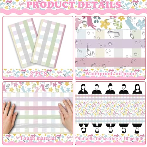 Easter Decorations Tablecloth - Rabbit Eggs Disposable Plastic Rectangular - Spring Holiday Party Supplies - Variation of THIS Listing
