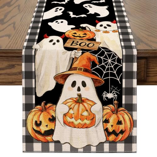Halloween Table Runner 13x72 Inch Spooky Decor Black - Indoor Party