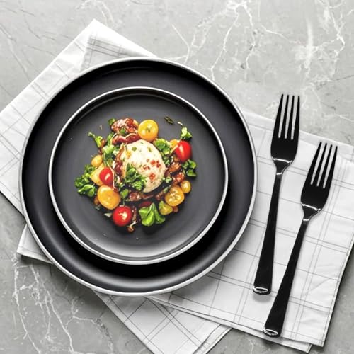 Disposable Black Plastic Forks Set - Heavy Duty Cutlery for Parties & Events