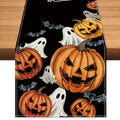 Halloween Ghost Pumpkin Boo Spider Web Table Runner 13x90 Inch - Seasonal Fall Decor