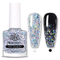 Holographic Glitter Silver Nail Polish - 10ML Sparkling Sequin Effect - Born Pretty