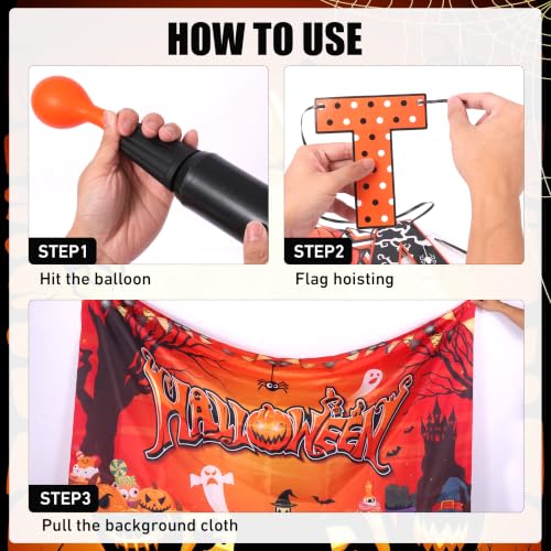 Halloween Party Decorations Set with Banner, Backdrop, Garland & Balloons