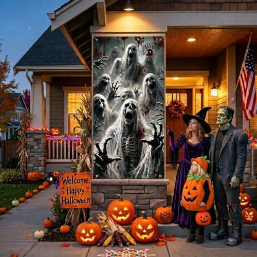 Halloween Door Cover Skeleton Zombie Hands - Skull Variation 35" x 71"