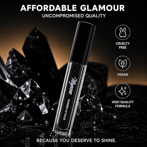 Black Shimmer Lip Gloss - Hydrating Glossy Lip Topper - Ivony Variation