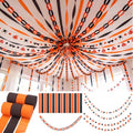 Halloween Paper Chain Garland Set - Black & Orange Streamers & Bats/Pumpkins (Variation of THIS listing)