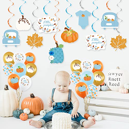 Fall Pumpkin Hanging Decorations for Baby Shower and Party - 20 Pack