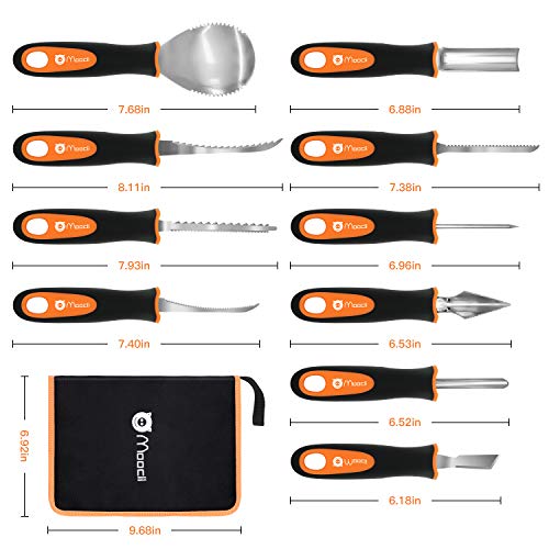 Pumpkin Carving Knife Set - 10-Piece Stainless Steel Halloween DIY Tools