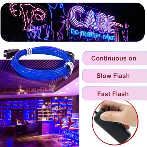 Electroluminescent Neon Strip Light Wire Kit 5M Blue for Cosplay Party Decoration