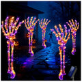 Solar Halloween Pathway Lights 5-Pack with Skeleton Arms, 250 LEDs, 8 Modes