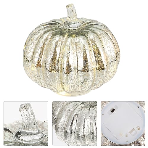 Glass Pumpkin LED Light - Battery Powered Halloween Fall Decoration