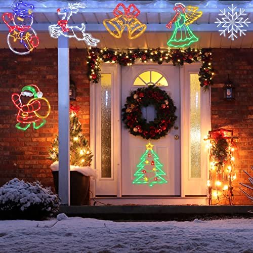 Christmas Window Silhouette Lights - 16 Inch Indoor & Outdoor Decoration - Santa, Angel, Snowman, Christmas Tree Variations