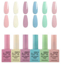JRGel Nail Polish Set 6 Colors x 15ml- Professional Soak Off UV Gel Polish Set, Long Lasting Color for Home & Salon Manicure, Nails Art, Kit de Esmaltes para Uñas en Gel Profesional, Gift for Woman.D