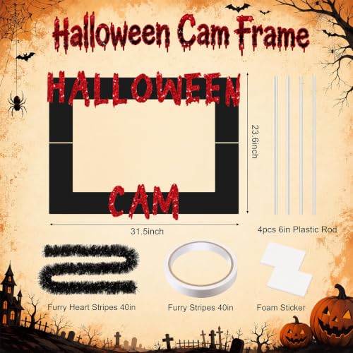 Halloween Photo Booth Frame Trick or Treat Selfie Prop Large Cardboard Decoration - Halloween Variation
