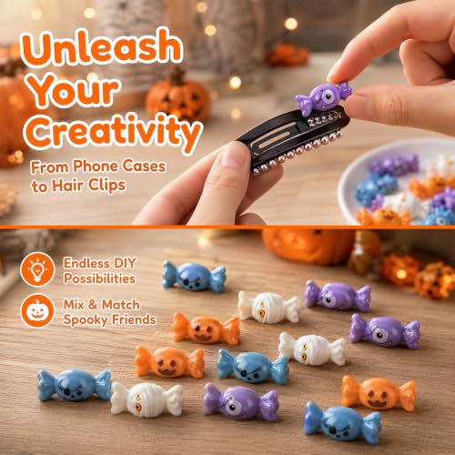 Halloween Resin Candy Figurines Set of 24 - Spooky Party Decor & Tabletop Decorations