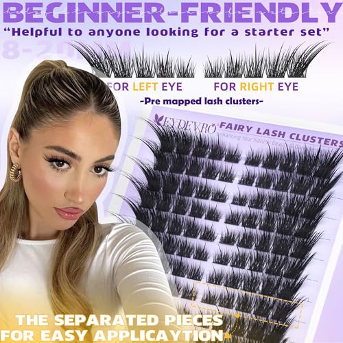Wispy Fox Eye Lash Clusters with Spikes - Reusable False Eyelashes, K Variation