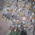 Halloween Nail Stickers 3D Embossed Ghost Pumpkin Skull - Style-36