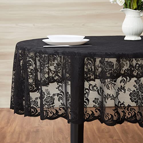 Black Oval Tablecloth 60 x 84 Inches - Elegant Gothic Dining Cover - Variation of THIS listing