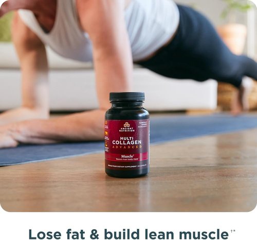 Ancient Nutrition Multi Collagen Protein Capsules - Support Muscle Health | 90 Count