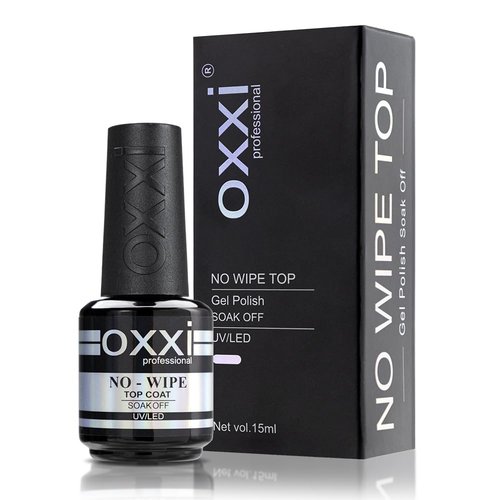 OXXI Professional No Wipe Top Coat Gel Nail Polish - Diamond-Like High Gloss, HEMA Free, 15ml