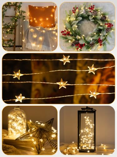 80FT 240 LED Star String Lights - Silver Wire, Waterproof, Remote Control