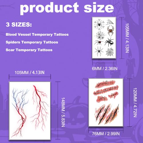 Halloween Zombie SFX Makeup Scar Tattoos - 30 Sheets with Variation of This Listing