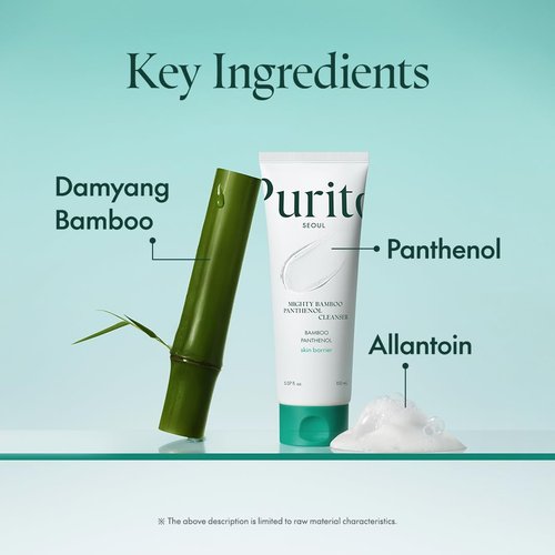 PURITO Mighty Bamboo Cleanser - Gentle Moisturizing Face Wash for Sensitive Skin | Vegan, 150ml