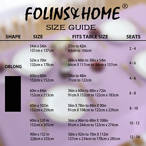 Lavender Waterproof Rectangular Tablecloth 60 x 84 Inch - Heavyweight 210 GSM Polyester