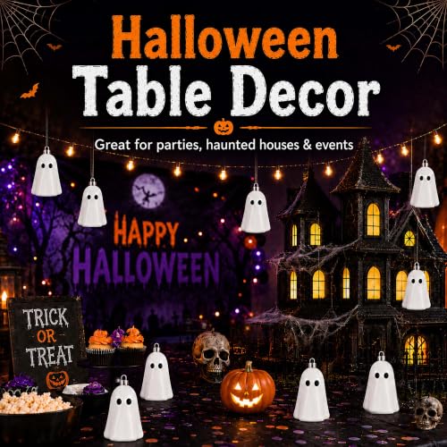 Halloween Ghost Tree Decorations - Spooky White Ghost Ornaments, Set of 24 (Variation: Ghost)