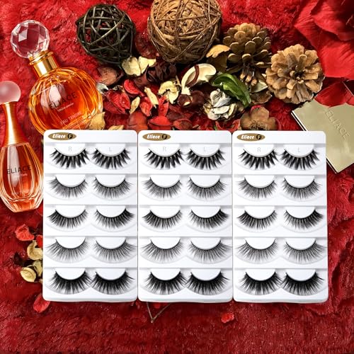 Luxury False Eyelashes 15 Pairs - 5 Styles, Handcrafted Natural Look - B