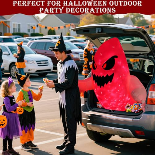 3.5FT Inflatable Ghost Car Decoration Kit for Halloween Trunk or Treat Outdoor Party