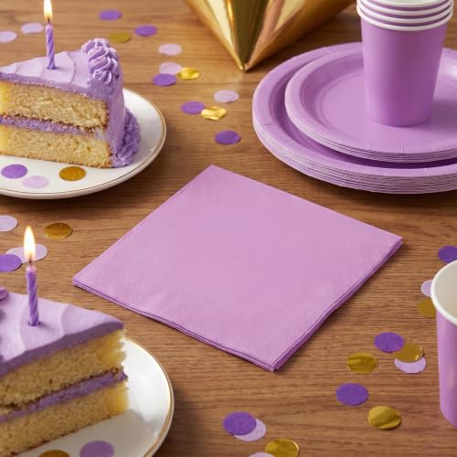 Purple Disposable Paper Napkins - 100pcs for Lunch & Party - Variation: Purple