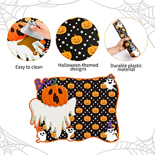 Halloween Placemats Set of 6 - Pumpkin Spider Ghost Table Mats - Halloween Variation