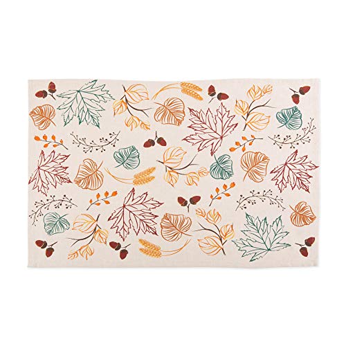 Fall Kitchen Towels Set - Autumn Leaves Cotton Dish Towels 18x28 - 2 Pack