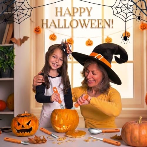 Halloween Pumpkin Carving Kit - 7 Pieces Stainless Steel Tools for Jack-o'-Lanterns
