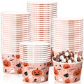 Halloween Ghost Pumpkin Soup Bowls 50 Pack - 9 oz Disposable Party Tableware