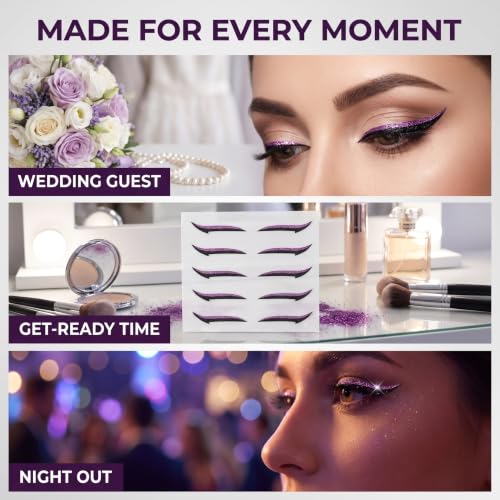 Colorful Reusable Waterproof Eyeliner Stickers for Eye Makeup & Cat Eye Looks