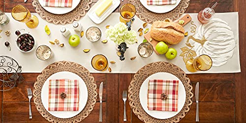 Fall Table Runner with Embroidered White Pumpkin - 14x70 Inches, Thanksgiving Decor Variation of THIS listing