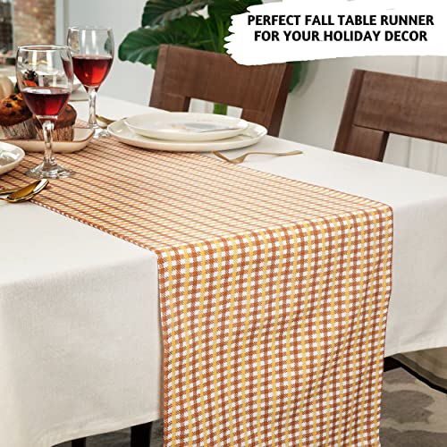 Fall Table Runner 14x90 Ginger Spice Cotton Boho Farmhouse Decor - Folkulture