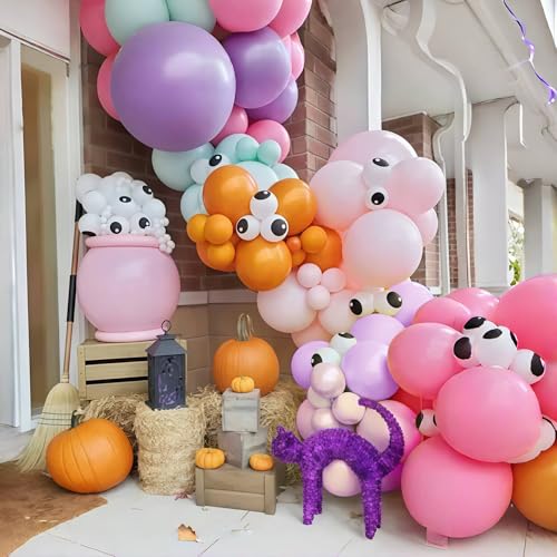 Halloween Spider Balloons Arch Kit with Colorful Latex & Foil Balloons - Candy Spider Variation