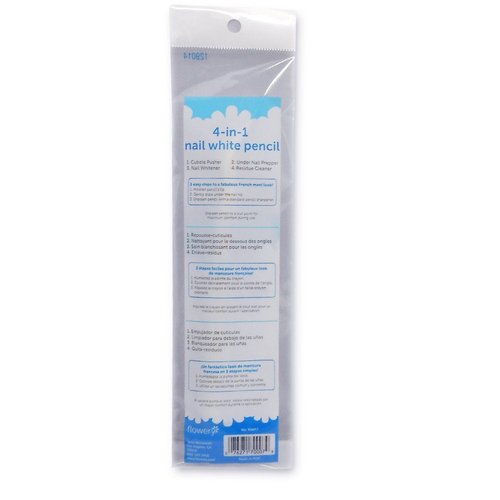 Flowery 4-in-1 White Nail Pencil - Under Nail Whitener & Cuticle Pusher for a Natural French Manicure
