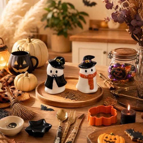 Halloween Ghost Salt and Pepper Shaker Set - Cute Fall Kitchen Decor