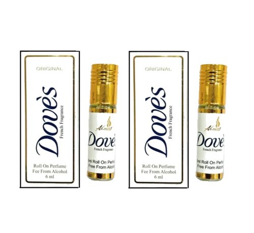 Doves Soap Roll-On Perfume | French Fragrance, Alcohol-Free Unisex Attar | 6ml (0.20 OZ) Pack of 2