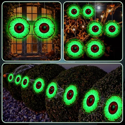 48 Pcs Halloween Glowing Eyes Outdoor Decorations Set - Creepy Lighting